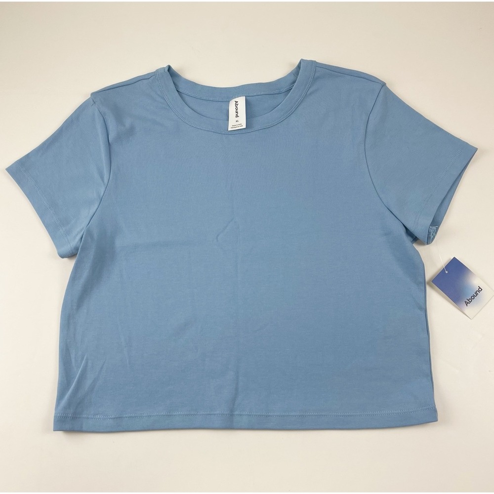 Abound Shirt Womens XL Blue Short Sleeve Tee Stretch Cotton Blend NWT NEW